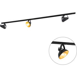 1-faset skinnesystem med 3 justerbare sorte spotlights - Magnax