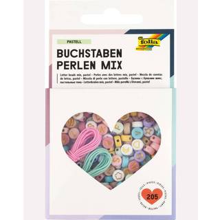 Folia Perlesæt - Bogstavperlemix - Pastel