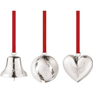 Georg Jensen 2024 Gavesæt / Juledekoration 3 Dele - Julepynt Messing Palladium Plated - 10020409
