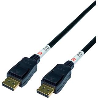 Deltaco DisplayPort-kabel, DP 2.1, 8K DP80, 0,5 m - Sort