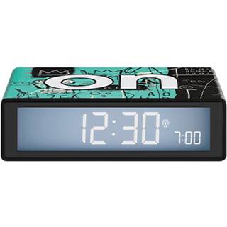 Lexon LR150BSQ-B Funkwecker Flip+ Jean-Michel Basquiat Schwarz/Türkis