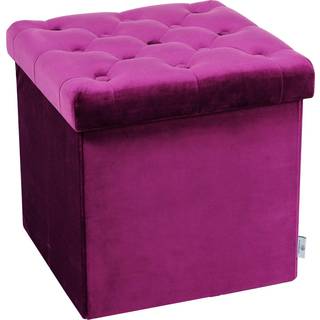 B fsobeiialeo opbevaring osmannisk terning fløjl tuftede foldning ottomaner med låg fodskamle hvile polstret sæde til soveværelse (lilla medium)