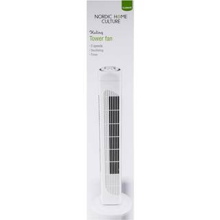 Nordic Home Culture Tårn ventilator, 3 hastigheder, 76cm, hvid