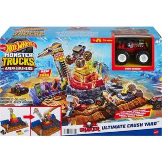 Hot Wheels Monster Trucks Arena Smashers Bone Shaker Ultimate Crush Yard With 1 Vehicle