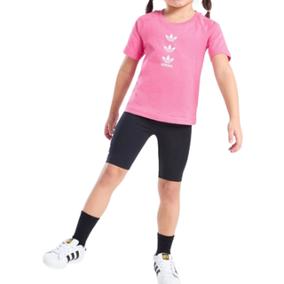 Tee and Cycle Short Suit Kids - Pink Fusion / Black - 116