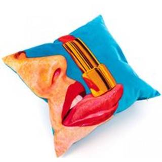 Seletti Cushions - 'Tongue' cushion in LIGHT BLU/MULTICOLOR POLYESTER/PLUME
