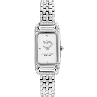Coach Silver Cadie White Rectangle Bracelet Watch - Silver