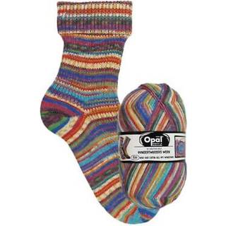 Opal nach Hundertwasser Edition 4-ply 4052 Indhold: 75% Virgin uld, 25% Polyamid Vægt/længde: 100 g = ca. 425 meter Anbefalede pinde: 2,5 mm Strikkefasthed: 10 x 10 cm = 30 m x 42 p Vask: Maskinvask 40 ℃ / Brug aldrig skyllemiddel.