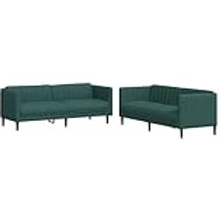 Sofasæt 3 Dele Stof - Mørkegrøn / 2-personers 3-personers