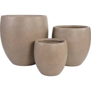 Beckley Krukker, fiberclay brun sæt med 3 stk