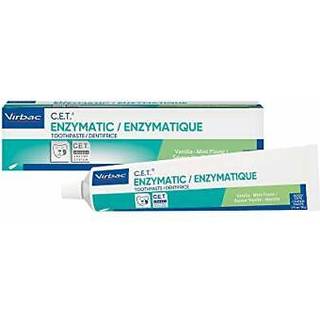 Virbac C.E.T. enzymatisk tandpasta til kæledyr - eliminerer dårlig ånde, fjerner plak og tandsten, sikker ved indtagelse, vanilje-mynte-smag