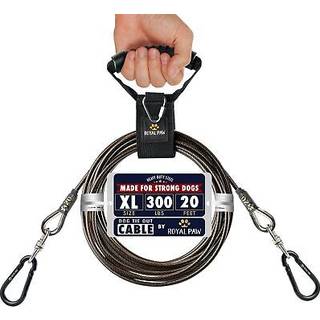 Royal -Paw Dog Tie Out Cable - Tie ud kabel til hunde (op til 300 lbs) - Brug hundestifter og stakes til udvendig - Bedste Heavy Duty Dog Leash t