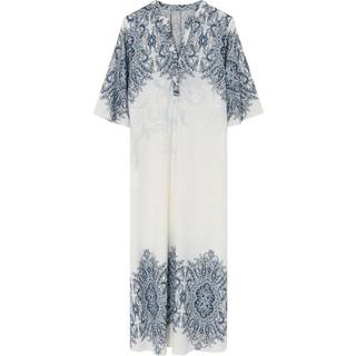Gustav Anika long shirt dress 53501 Kjole - White w. Blue Print