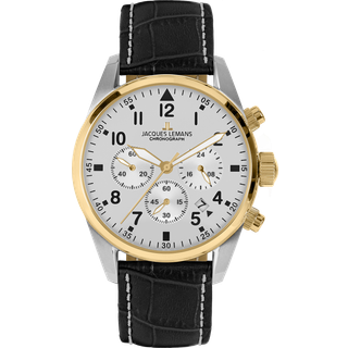 Jacques Lemans 42-2E Herrenuhr Chronograph Sport Schwarz/Zweifarbig