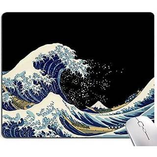 Armanza Mouse Pad Japanese Sea Wave Design Mouse Pad Washable Square Cloth Mousepad til spilkontor Laptop LAPT-SLIP RUBBER COMPUTER MUSE PADS til