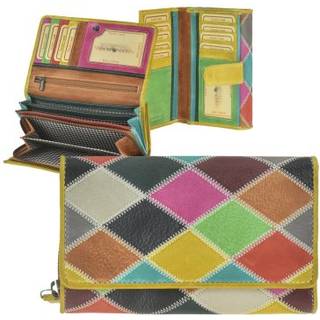 Geldbörse Leder 17x10cm "Candy Shop" zickzack bunt 860-99 | Greenburry