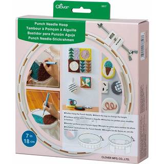 Clover Punch Needle Hoop -forestilling hvid