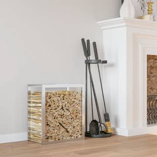 brændestativ 80x28x86 cm rustfrit stål