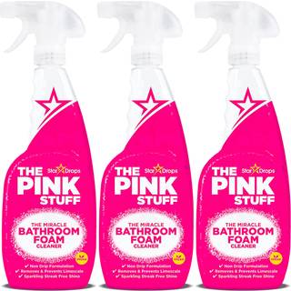 STARDROPS - The Pink Stuff - The Miracle Bad Bady Foam Cleaner 750 ml 3 -Pack Bundle (3 badrumskumspray)