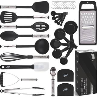 K?kkenredskaber Set 35 pcs Kogningsredskaber S?t Nonstick og Heat Resistent Nylon Rustfrit st?l Silikone Spatel Set - Kitchen Gadgets Hjem V?sent