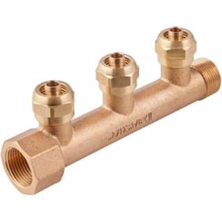 Fordelerrør Rødgods 3/4"x1/2" 3vejs m/kobsæt t/15mm