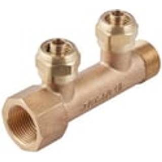 Fordelerrør Rødgods 3/4"x1/2" 2vejs m/kobsæt t/15mm