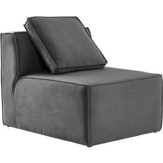 BALTIMORE sofamodul - lille med ryglæn + 1 pude - Grå