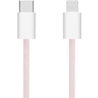Linocell Flettet USB-C til Lightning-kabel - MFi - Lyserød - 2 m