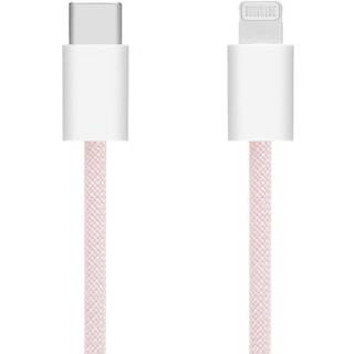 Linocell Flettet USB-C til Lightning-kabel - Lyserød 2 m