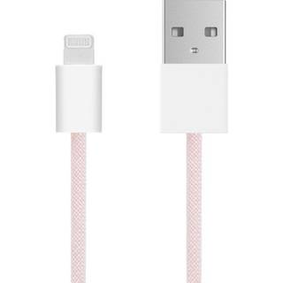 Linocell Flettet USB-A til Lightning-kabel - Lyserød 2 m