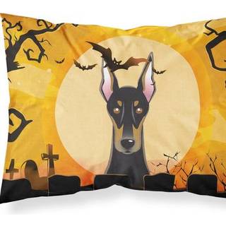 """" Caroline's Treasures BB1803Pillowcase Halloween Doberman Fabric Standard Pillowcase Large Multicolor """"