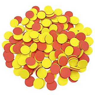 Seetooogames 1 tomme to-farve t?llere Redyellow P?dagogisk t?lling Sortering Patterning Grouping & Math Bingo Chips 200 stykker