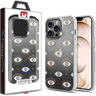 Mybat Pro Mood Series Slim Cute Clear Crystal Case til iPhone 13 Pro-sag 6.1 tommer stilfuld st?dbestandig ikke-gule beskyttende d?kning Evil Eye