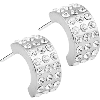 Blomdahl Natural Titanium Pendant Grand Brilliance Curved 10mm Crystal
