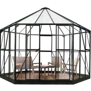 Halls Atrium Drivhus Sort m/3 mm hærdet glas