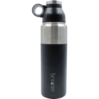 Geojug rustfrit stål vakuumisoleret vandflaske (24-oz .; sort)