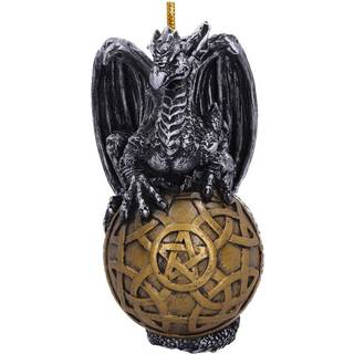Drache mit Tribals & Pentagramm Weihnachtskugel 10cm