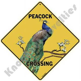Crosswalks Peacock Crossing 12 """" X 12 """" Aluminiumstegn (x218)