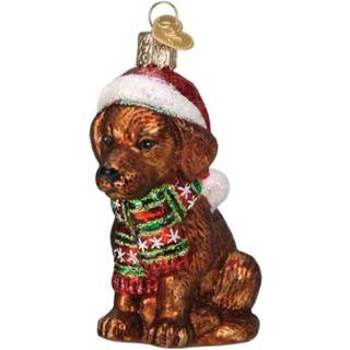 Old World Christmas Holiday Chocolate Labrador Puppy Glass blæst ornamenter til juletræ
