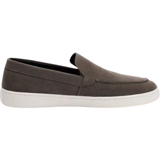 Mens Faux Suede Slip On Loafer In Grey