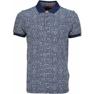 N.Z.A. Herren Polo-Shirt blau gemustert