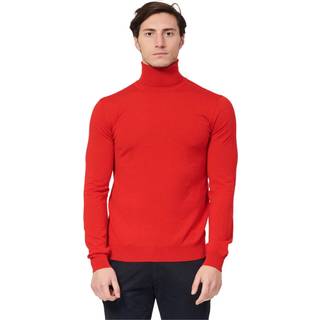 HUGO Herren Rollkragenpullover rot unifarben