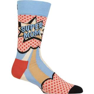 Super Mom Socks | Novelty Gift for Moms - Light Pink, White, Orange, Light Blue, Light Brown, Black - 36-40
