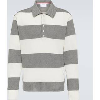Thom Browne Striped cotton piquÃ© polo sweater - grey - XXL
