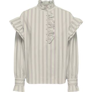 ONLY dame bluse ONLMALOU - Bone White PINK LADY + HEDGE GREEN - S
