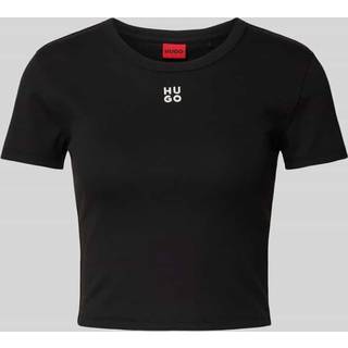 Slim fit T-shirt i bomuldsblanding med broderet stablet logo