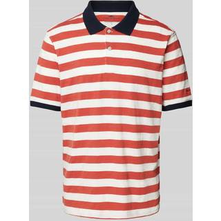 Fynch-Hatton Herren Polo-Shirt rot gestreift
