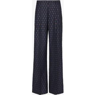 Etro High-rise wool and cotton wide-leg pants - blue - S