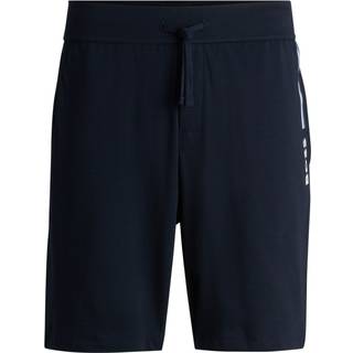 BOSS BOSS Blue Logo Detail 100% Cotton Shorts In Terry