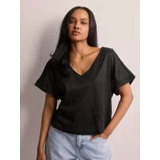 Pieces - Sort - Pcafie Ss Reversible Lace Top Sww - X-Small